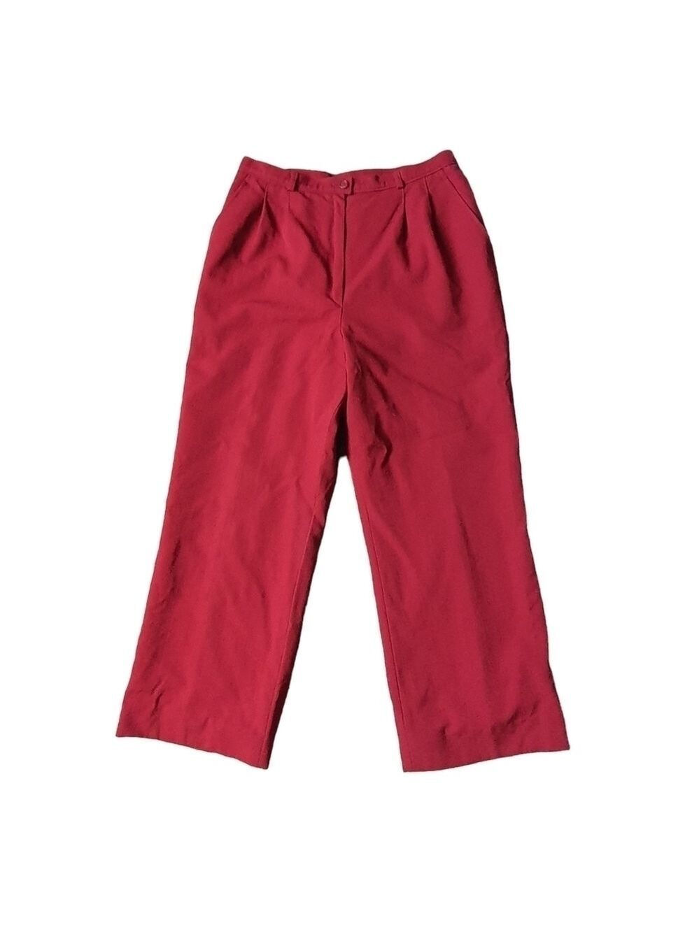 🇺🇸 VTG Pendleton High Waist Wide Leg Trouser Pants Burgundy Red Wool Lined